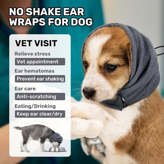 Dog Ear Muffs for Noise Protection - Adjustable Calming Hoodie - lifestyle photo