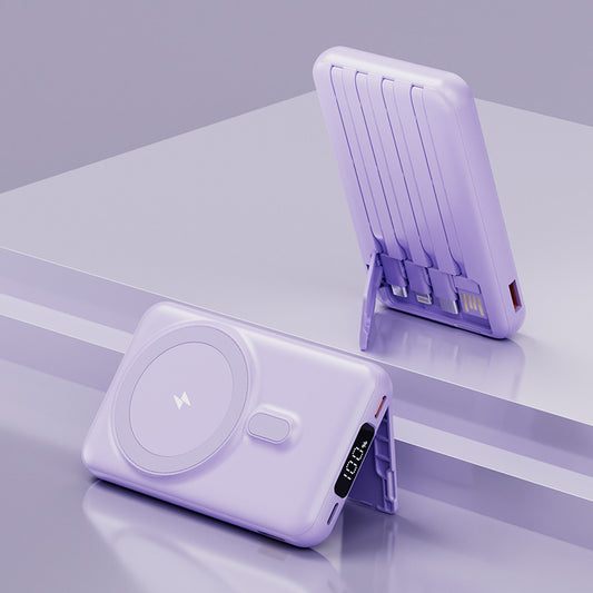 Magnetic Wireless Power Bank with Built-In Cable - lifestyle photo