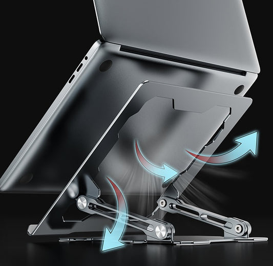 Adjustable Aluminum Laptop Stand - Ergonomic Riser, Multi-Angle - lifestyle photo