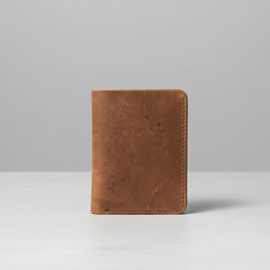 Full‑grain cowhide leather texture card holder