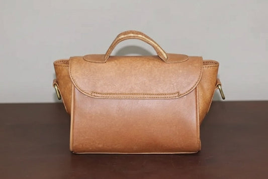 Pure cow leather texture detail of flap bag