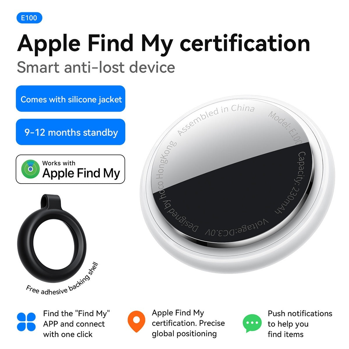 Pet Keychain Tracker - Compact Location Tag for Collars & Bags - close-up detail