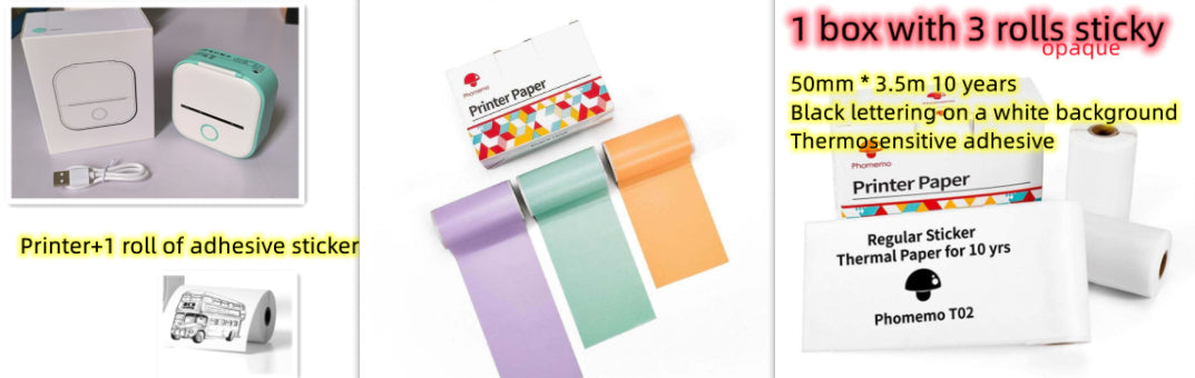 Mini Bluetooth Label & Photo Printer - Portable Thermal - packaging