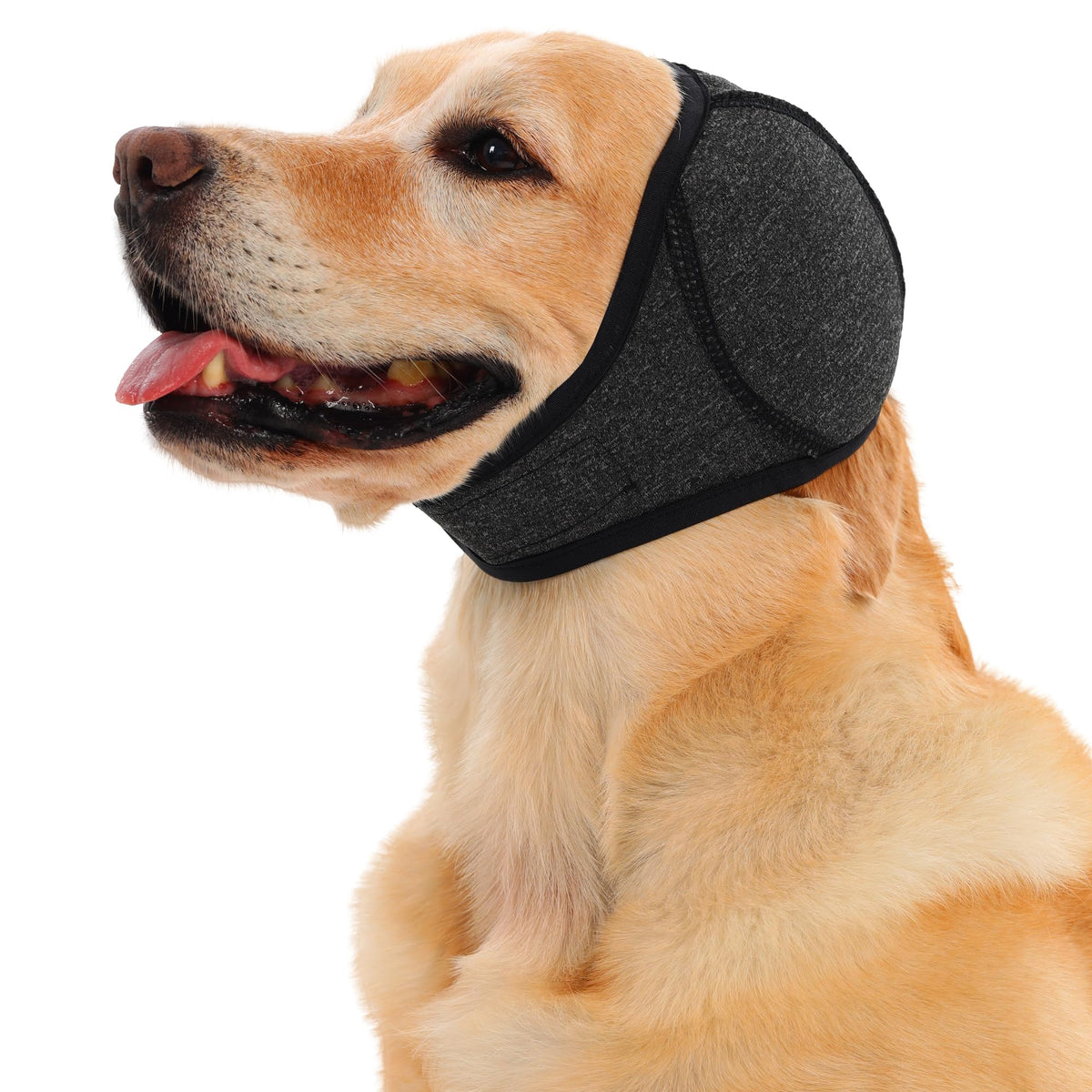 Dog Calming Ear Wrap - Waterproof Hood for Storms & Fireworks - Blue - front view