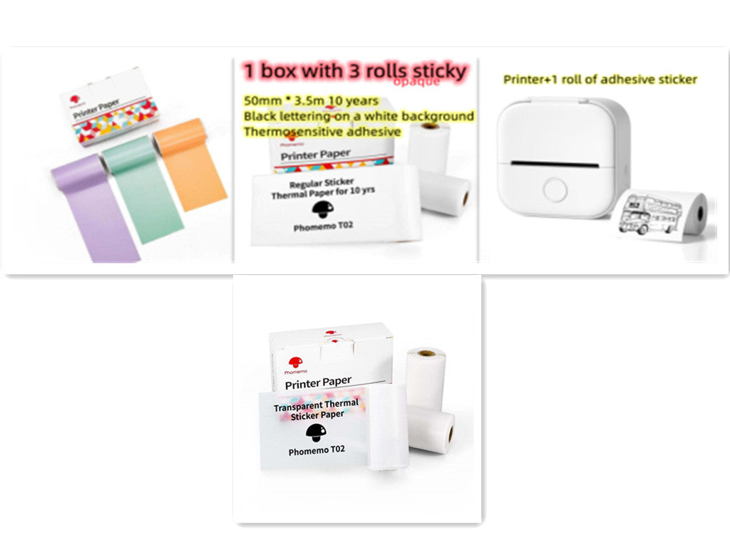 Mini Bluetooth Label & Photo Printer - Portable Thermal - front view