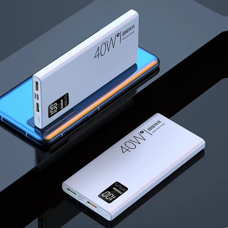 Digital Display Power Bank - Large Capacity, Real-Time % Readout - in use