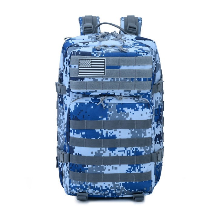 Tactical Camo Travel Backpack - Rugged Outdoor & Sports Bag - side view