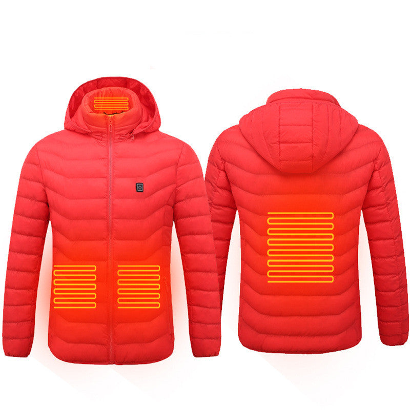 USB Heated Jacket for Men - Electric Thermal Coat - in use