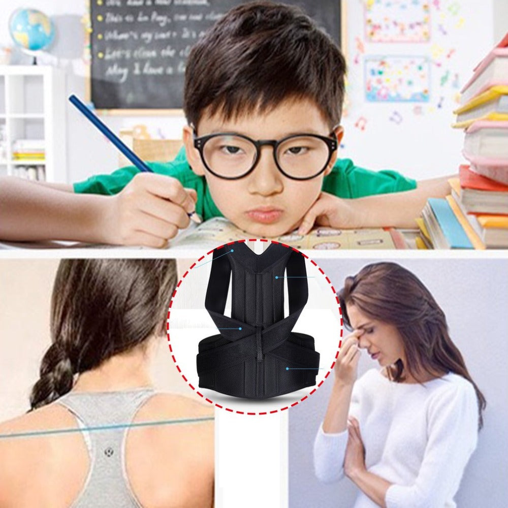 Adjustable Posture Corrector Back Brace - Scoliosis & Slouch Support - side view