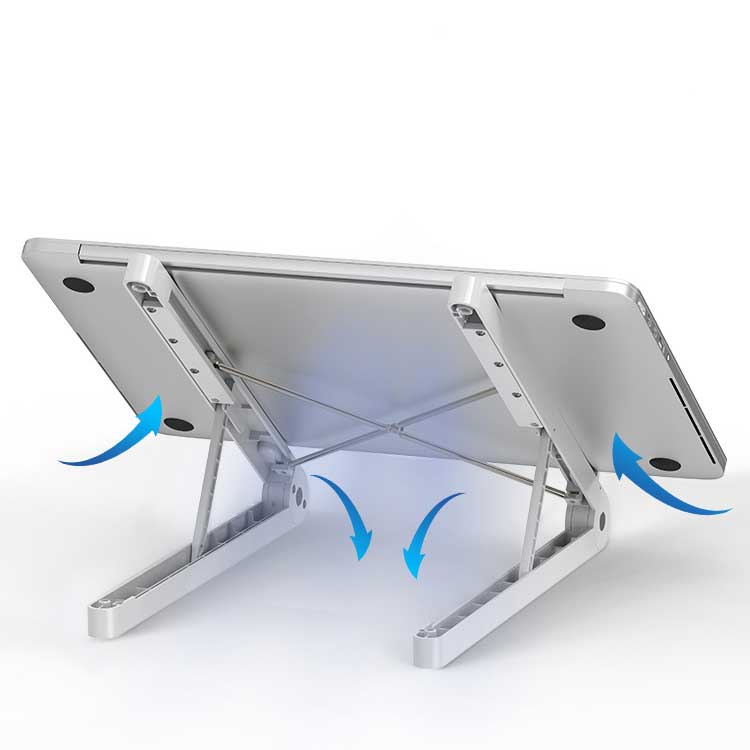 Compact Folding Laptop Stand - Budget-Friendly Desk Riser - side view