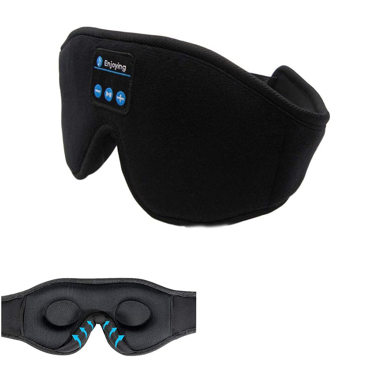 Bluetooth Sleep Mask with Speakers - Blackout Eye Mask - back view