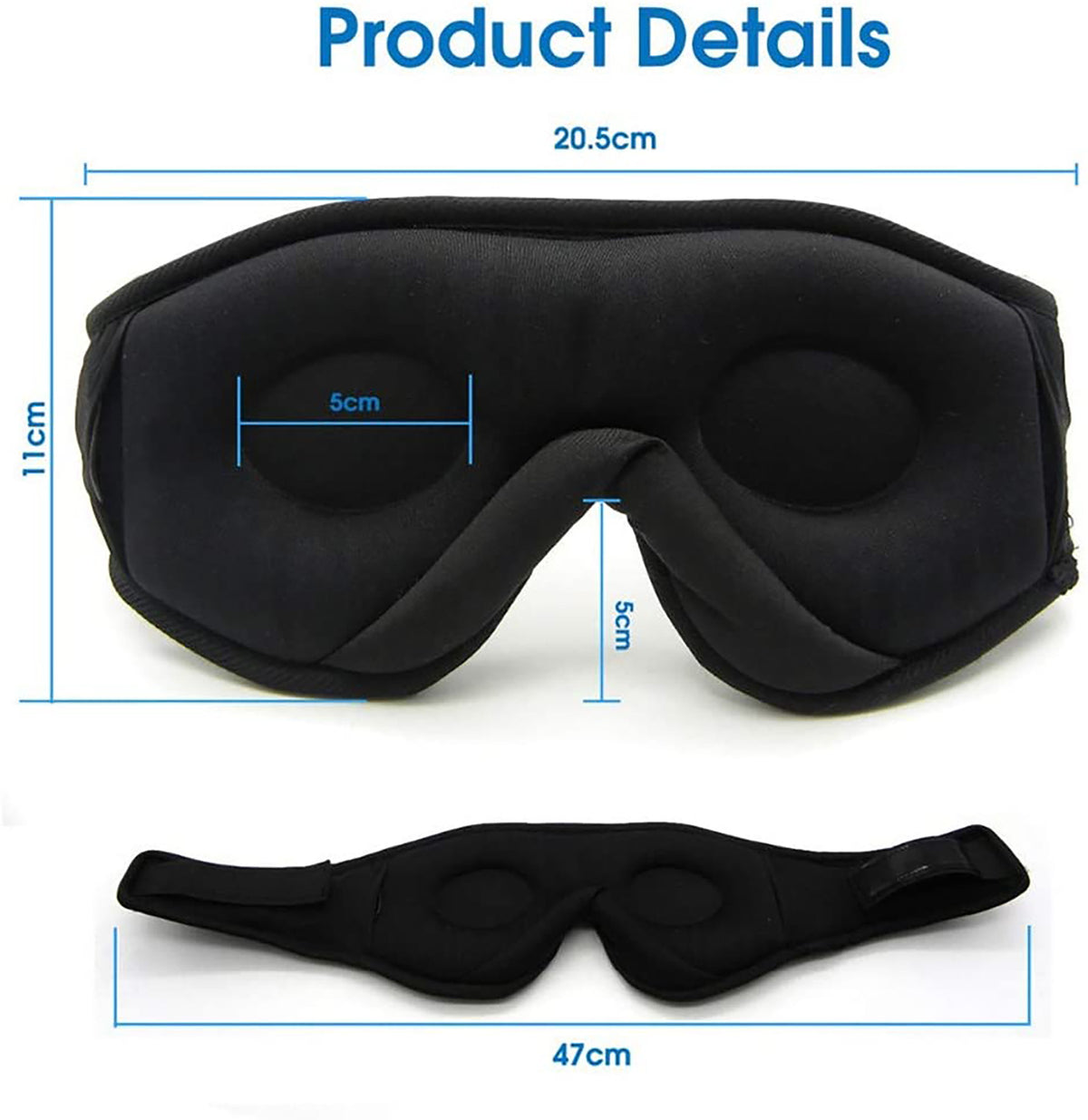 Bluetooth Sleep Mask with Speakers - Blackout Eye Mask - side view