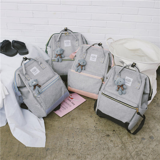 Multifunctional Travel Backpack - Oxford Diaper Bag Backpack - Gray black - front view
