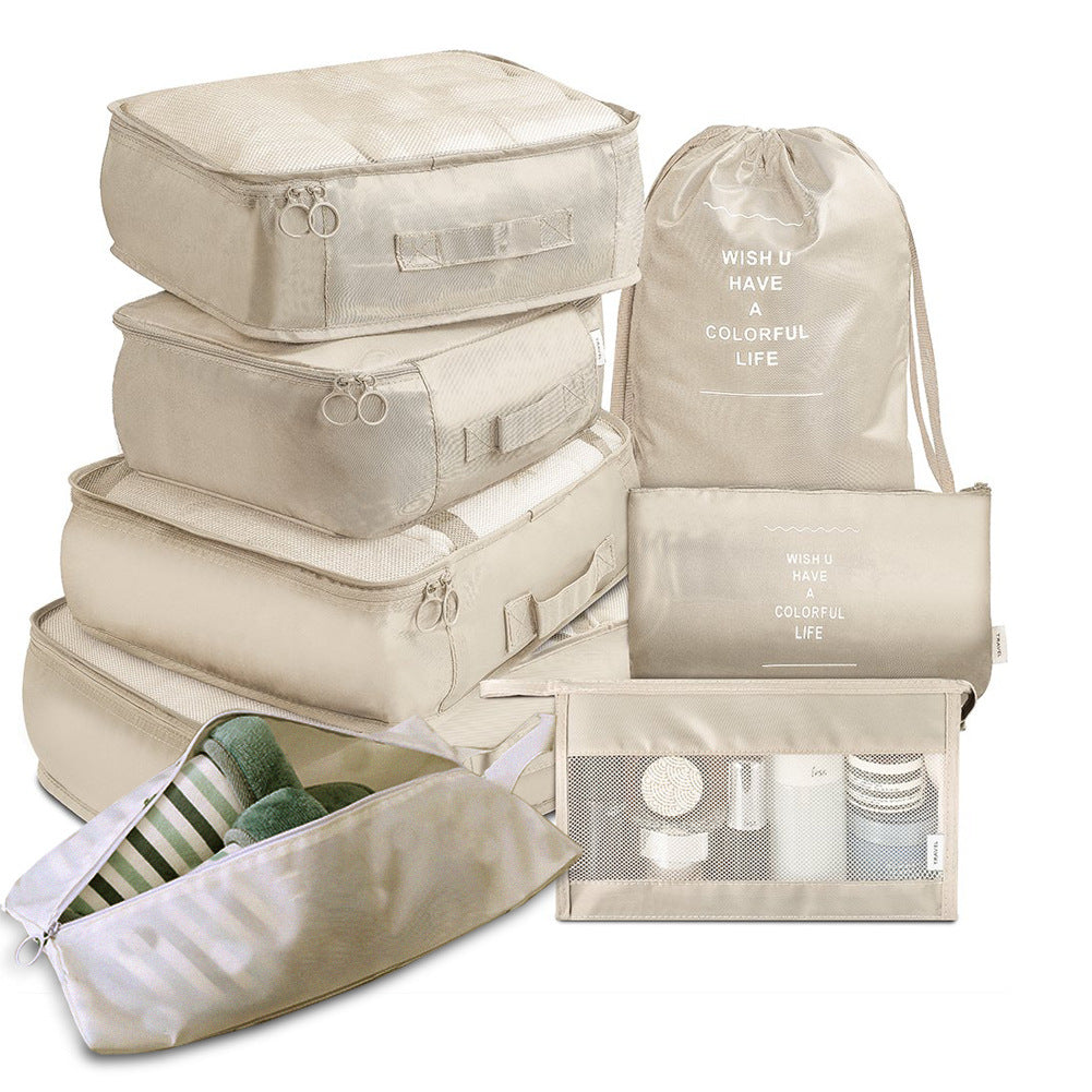 8-Piece Packing Cube Set - Travel Luggage Organizer - back view