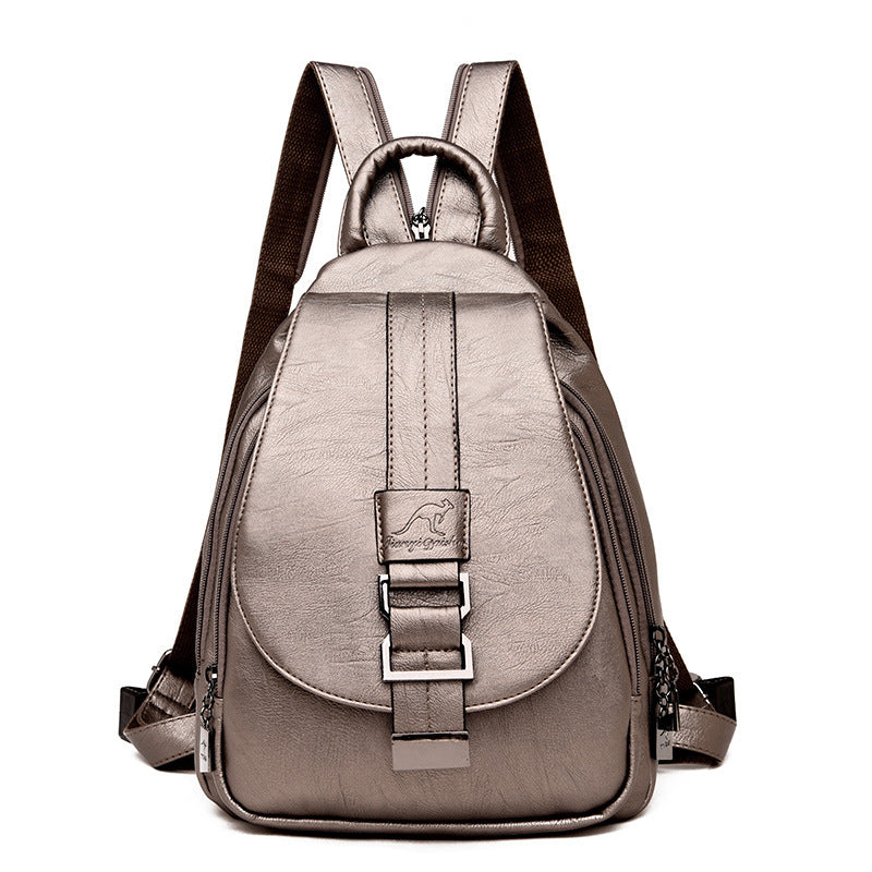 Anti-Theft School Backpack for Students - Fashion Design - Black - front view
