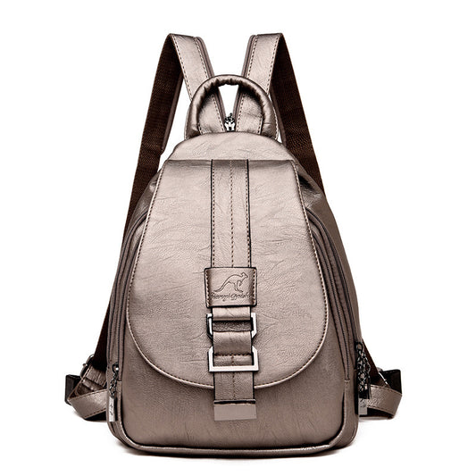 Anti-Theft School Backpack for Students - Fashion Design - Black - front view