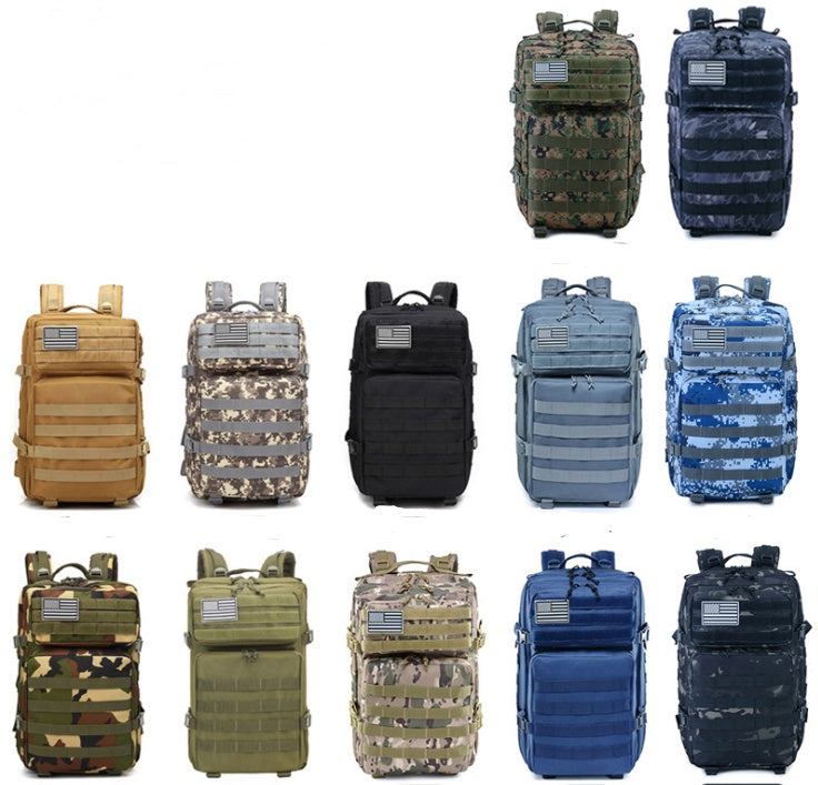 Tactical Camo Travel Backpack - Rugged Outdoor & Sports Bag - ACU - front view