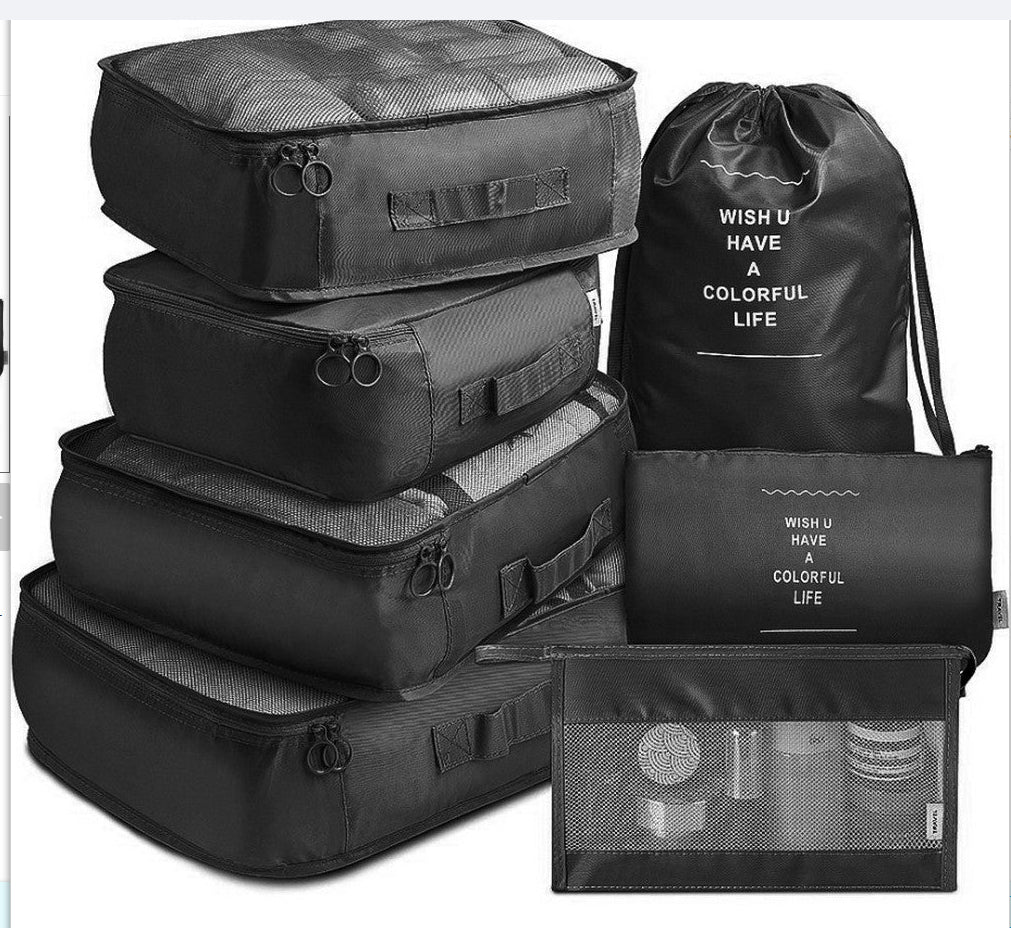 8-Piece Packing Cube Set - Travel Luggage Organizer - front view