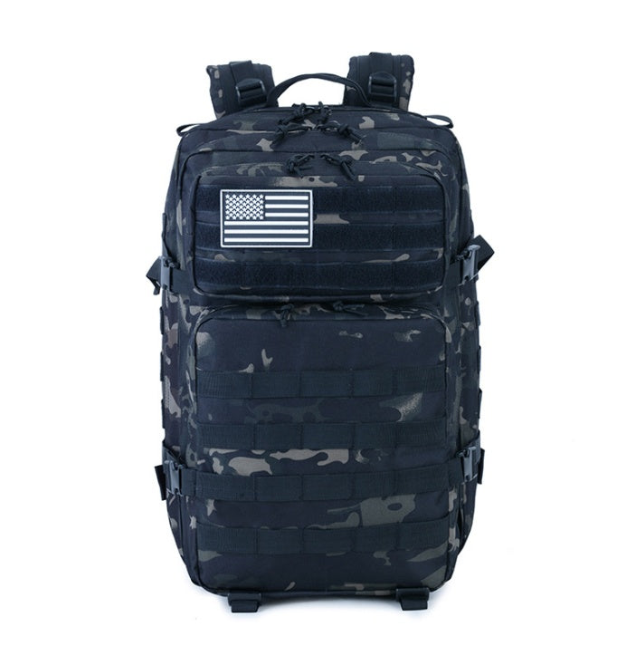 Tactical Camo Travel Backpack - Rugged Outdoor & Sports Bag - side view