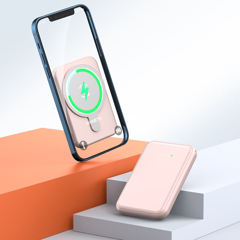 Mini Magnetic Wireless Power Bank 5000mAh - Snap & Charge - back view