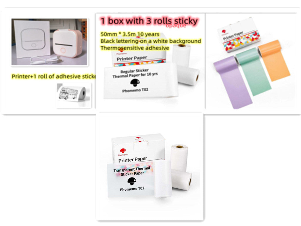 Mini Bluetooth Label & Photo Printer - Portable Thermal - feature close-up