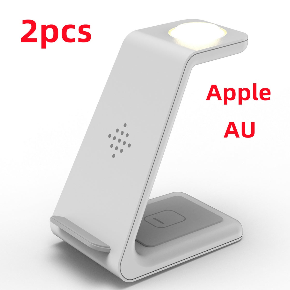 3-in-1 Wireless Charging Station - Phone, Watch & Earbuds Dock - in use