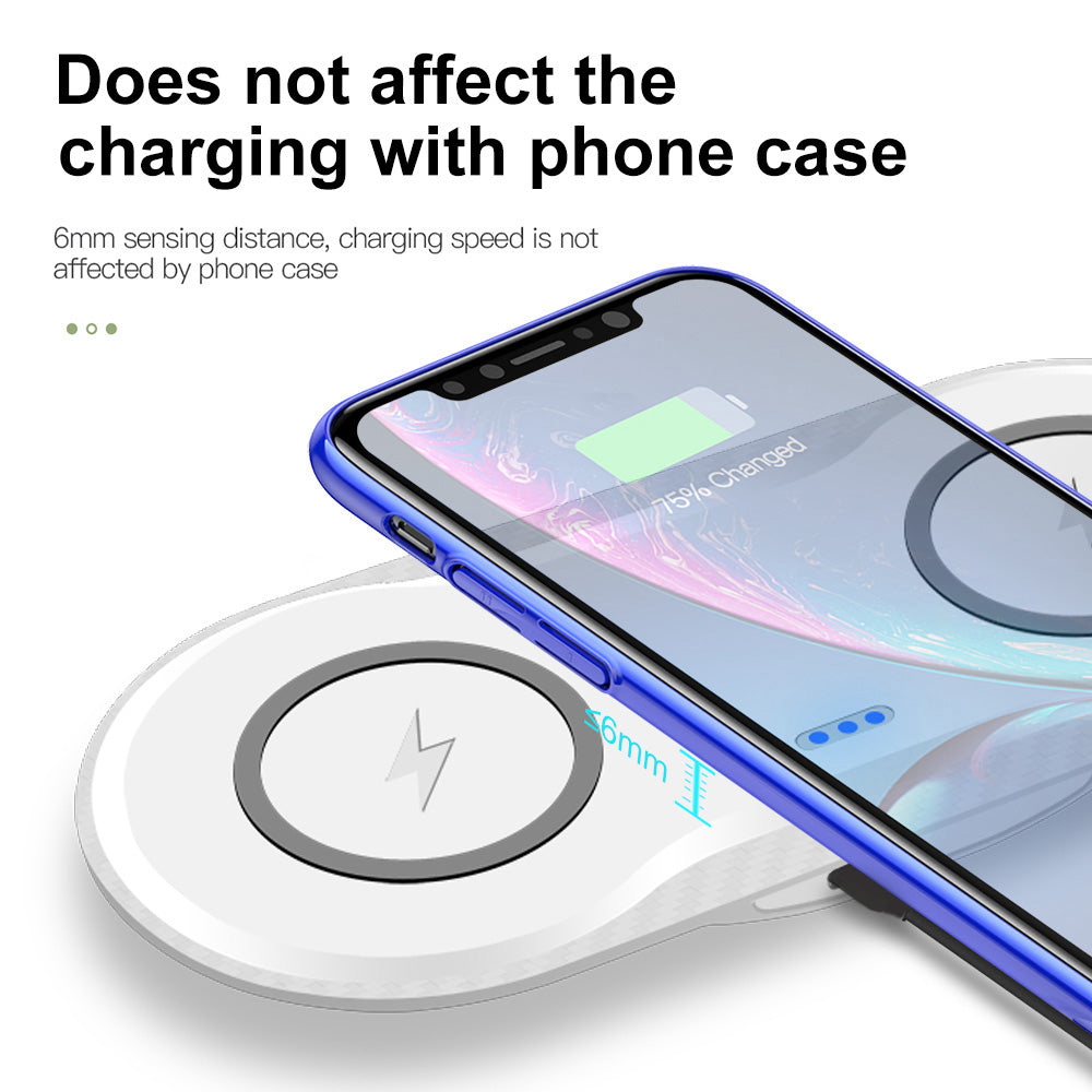 Dual Wireless Charger Pad - Charge Two Phones at Once - back view