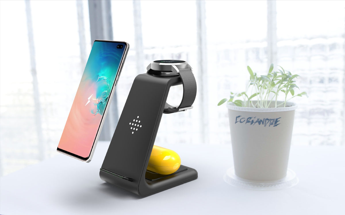 3-in-1 Wireless Charging Station - Phone, Watch & Earbuds Dock - size chart