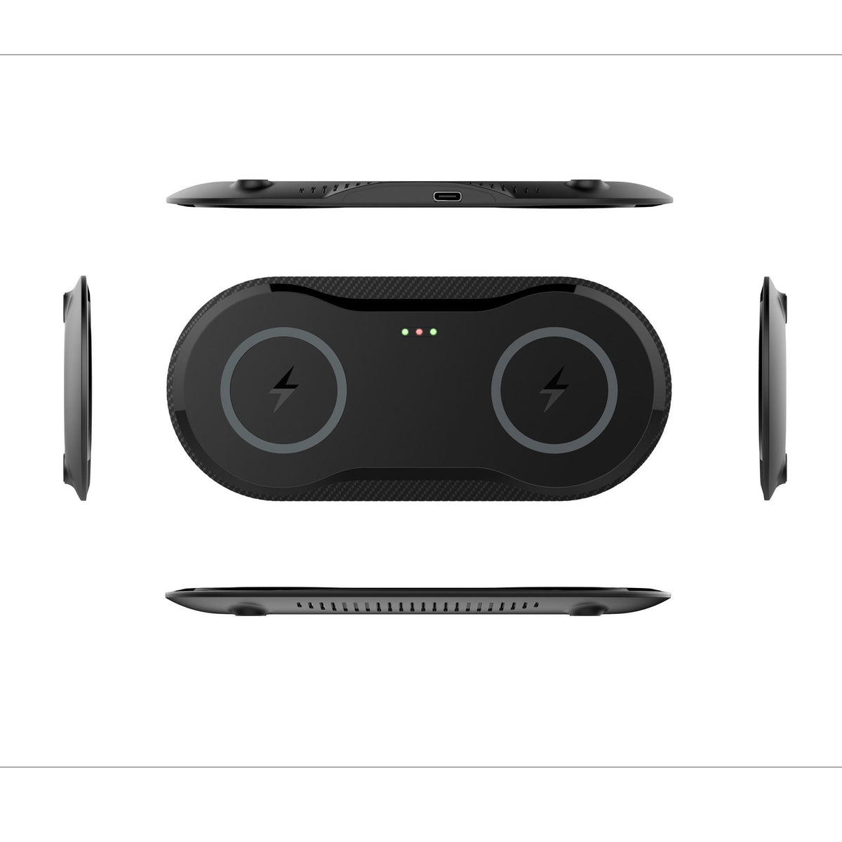 Dual Wireless Charger Pad - Charge Two Phones at Once - close-up detail