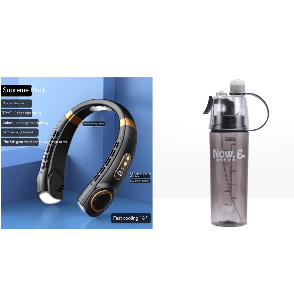 Hands-Free Neck Fan - Portable Personal Cooling Device - feature close-up