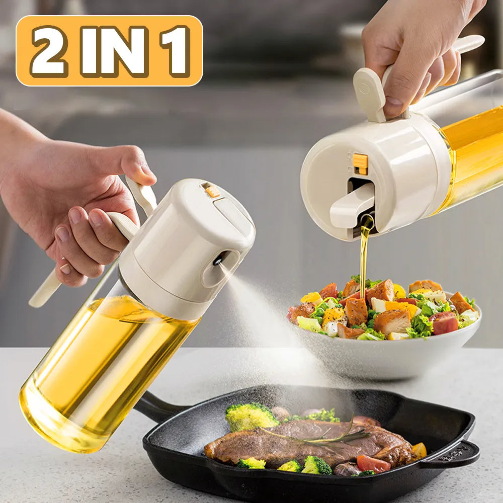 2-in-1 Oil Sprayer & Pourer Bottle - BBQ & Cooking Mister - front view