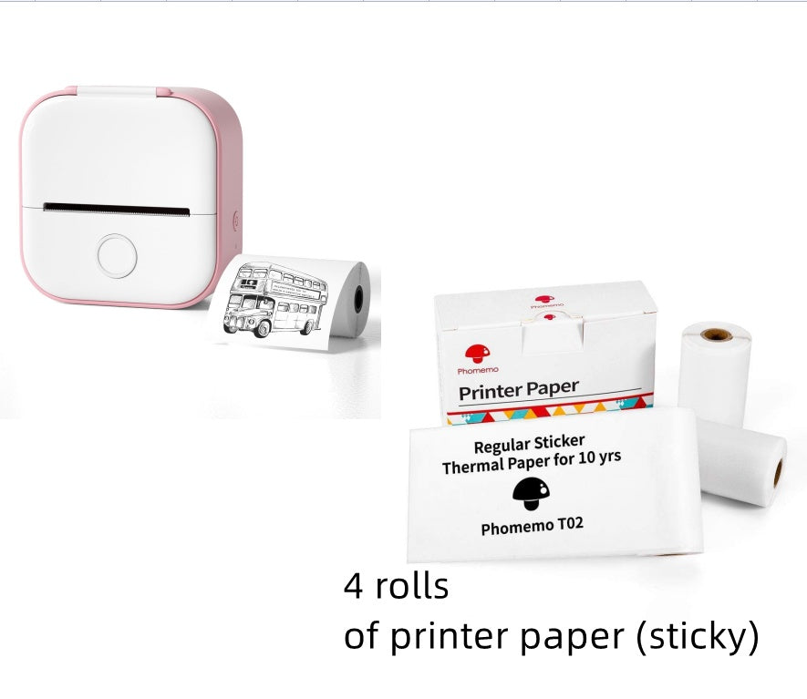 Mini Bluetooth Label & Photo Printer - Portable Thermal - color options