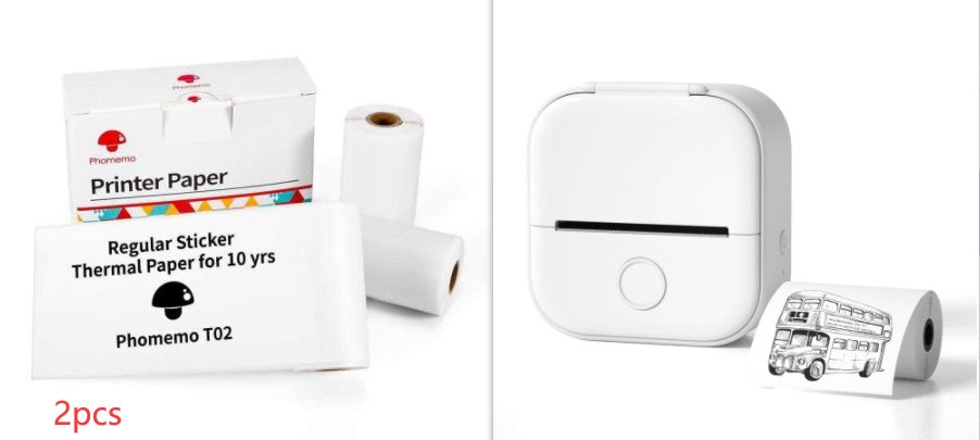Mini Bluetooth Label & Photo Printer - Portable Thermal - color options