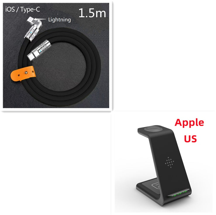3-in-1 Wireless Charging Station - Phone, Watch & Earbuds Dock - front view