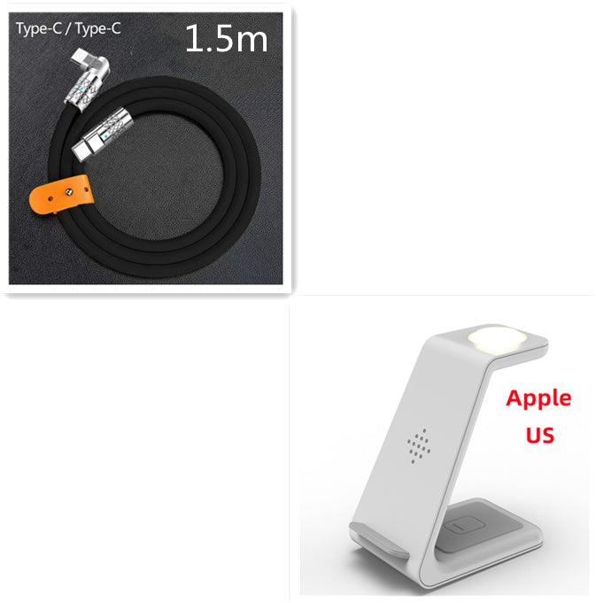 3-in-1 Wireless Charging Station - Phone, Watch & Earbuds Dock - side view