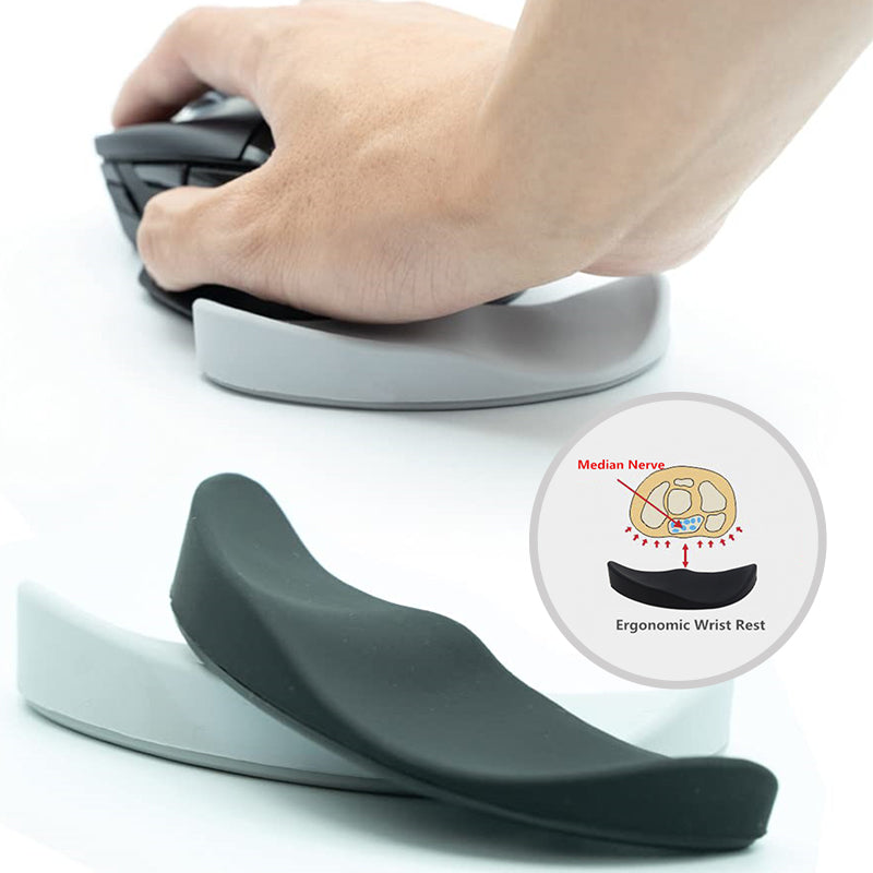 Ergonomic Gel Mouse Pad with Wrist Rest - Non-Slip Support - Black 2pcs - front view