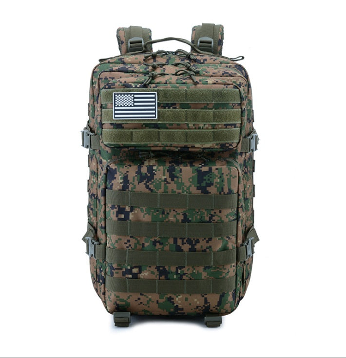 Tactical Camo Travel Backpack - Rugged Outdoor & Sports Bag - front view
