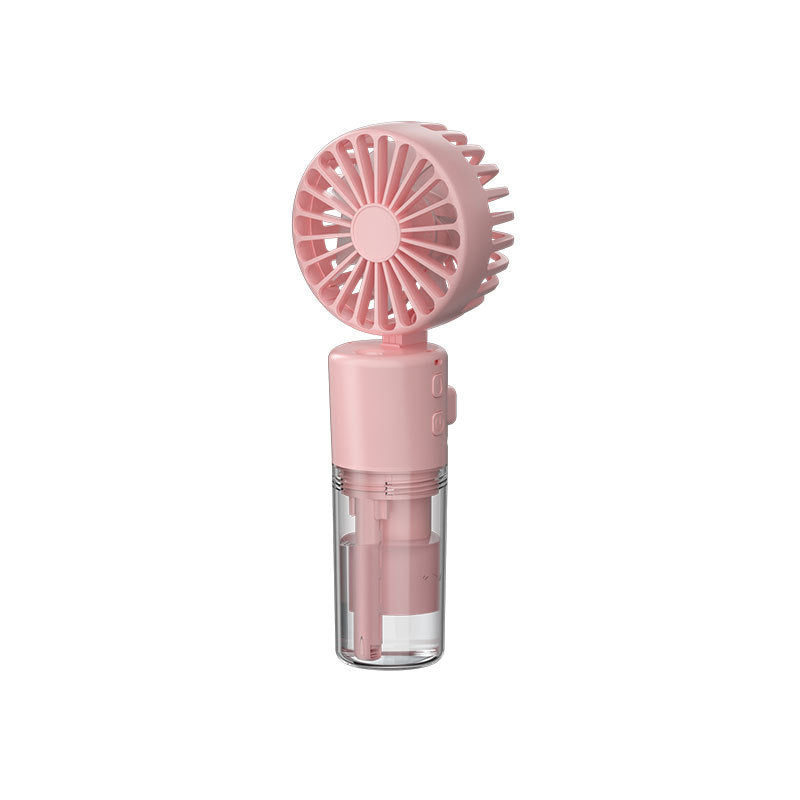 Handheld Mist Spray Fan - 4-Speed USB Cooling Fan - in use