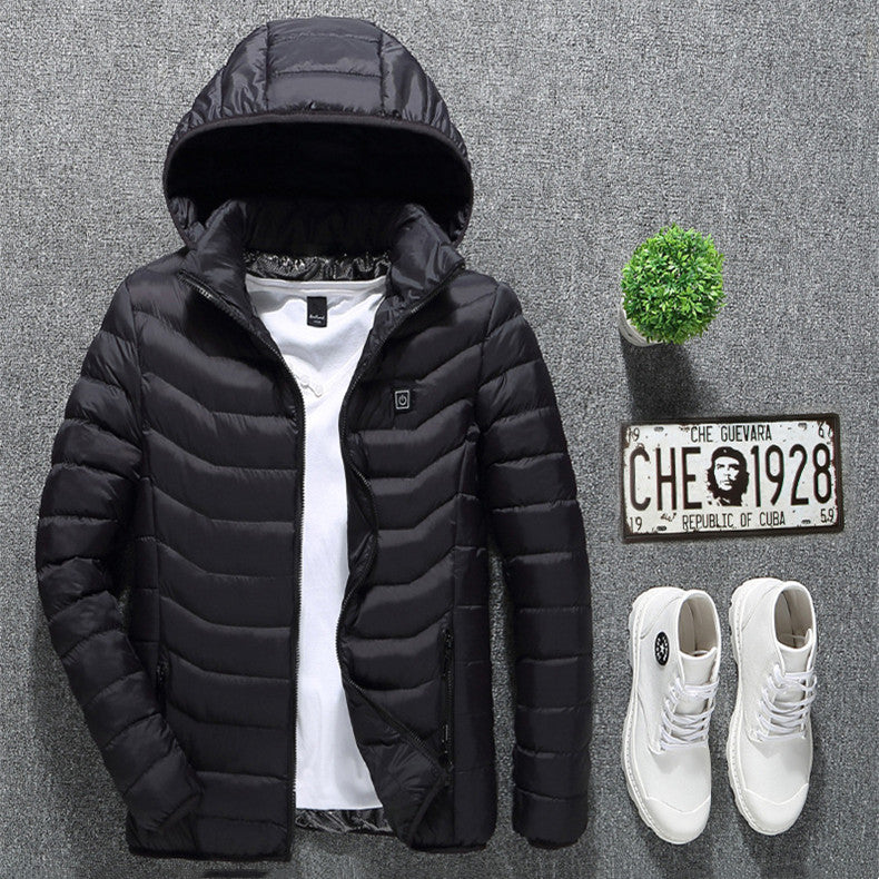 USB Heated Jacket for Men - Electric Thermal Coat - close-up detail