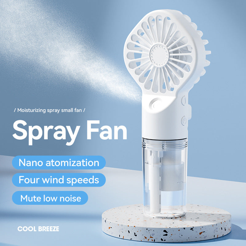 Handheld Mist Spray Fan - 4-Speed USB Cooling Fan - back view