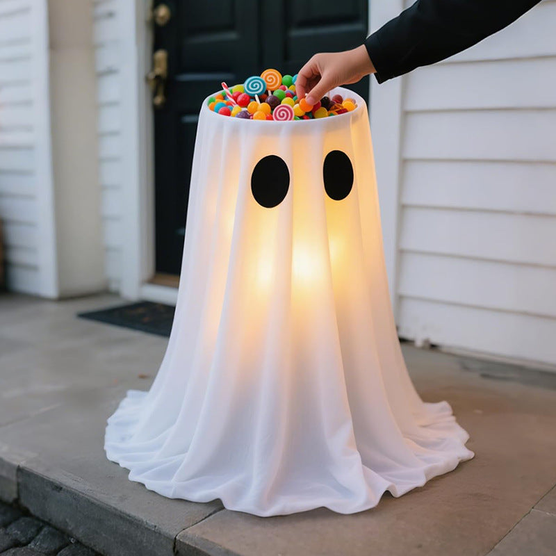 Ghost Candy Dish & Bowl - Halloween Yard Decoration - side view