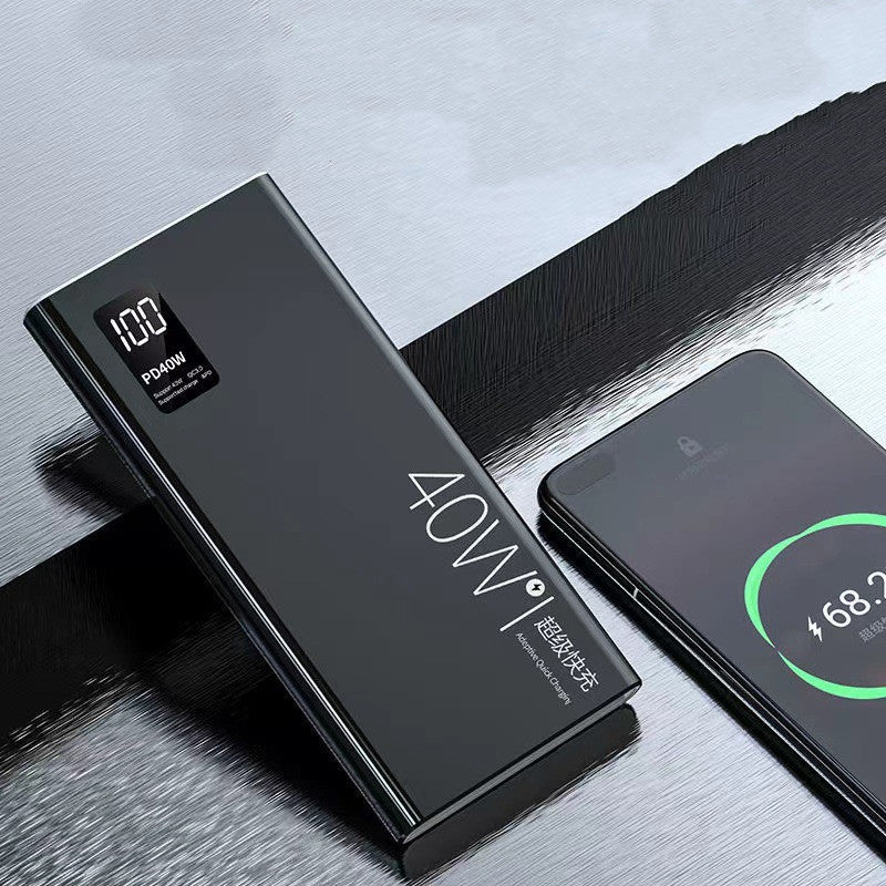 Digital Display Power Bank - Large Capacity, Real-Time % Readout - close-up detail