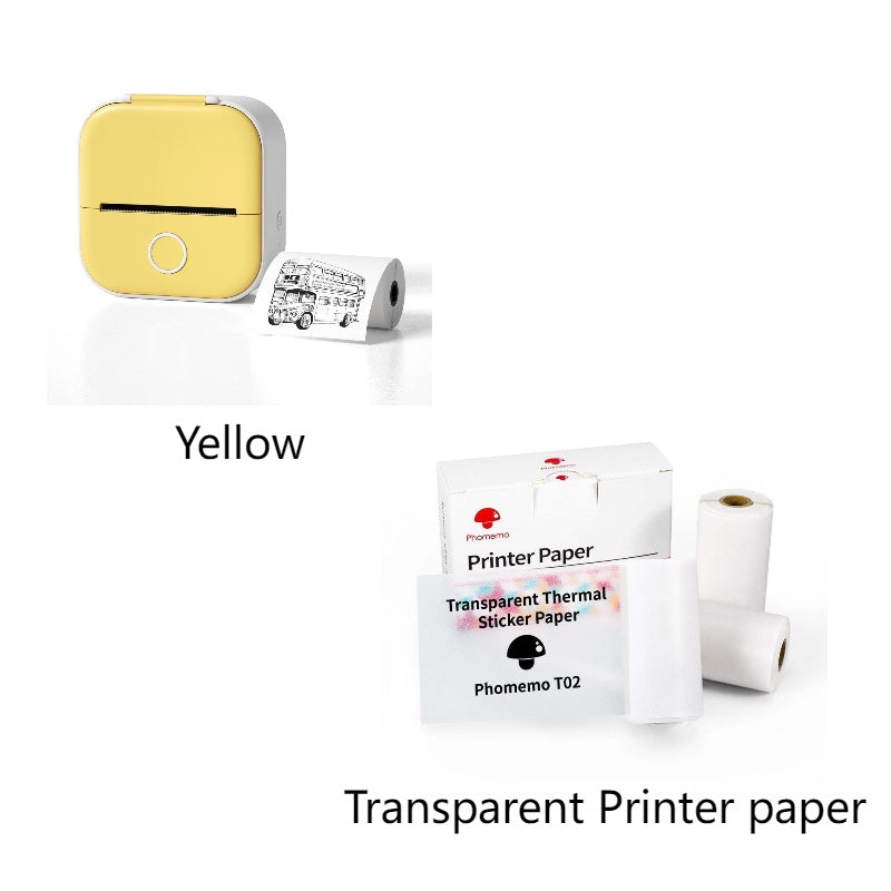 Mini Bluetooth Label & Photo Printer - Portable Thermal - back view