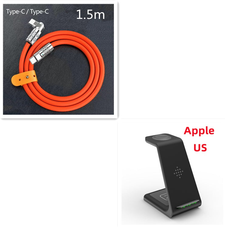 3-in-1 Wireless Charging Station - Phone, Watch & Earbuds Dock - close-up detail