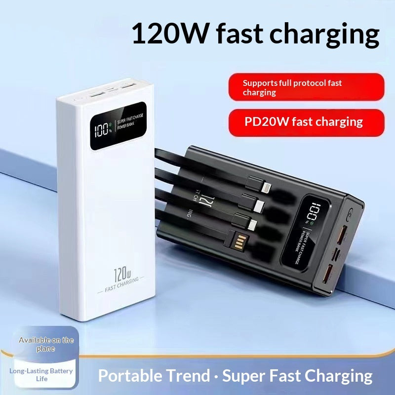 120W Power Bank 20000mAh - Four-Port Fast Charging - in use
