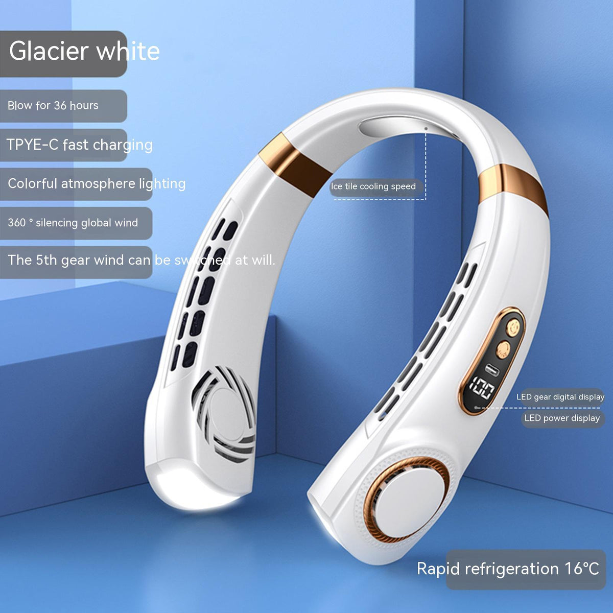 Hands-Free Neck Fan - Portable Personal Cooling Device - lifestyle photo