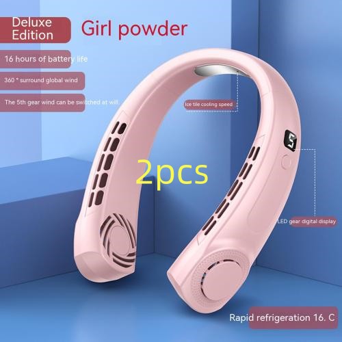 Hands-Free Neck Fan - Portable Personal Cooling Device - in use