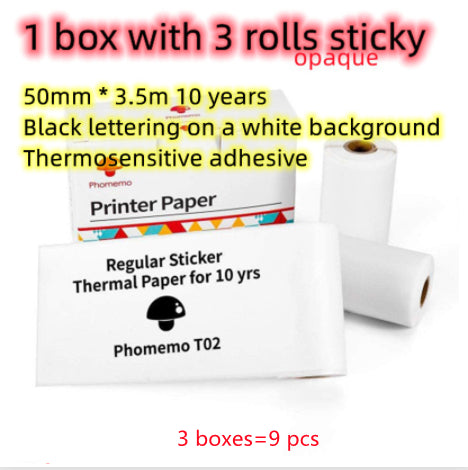 Mini Bluetooth Label & Photo Printer - Portable Thermal - size chart