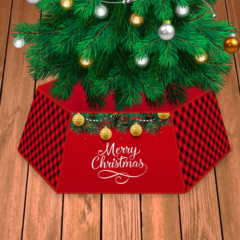 Christmas Tree Skirt - Festive Holiday Decoration - Style1 - front view
