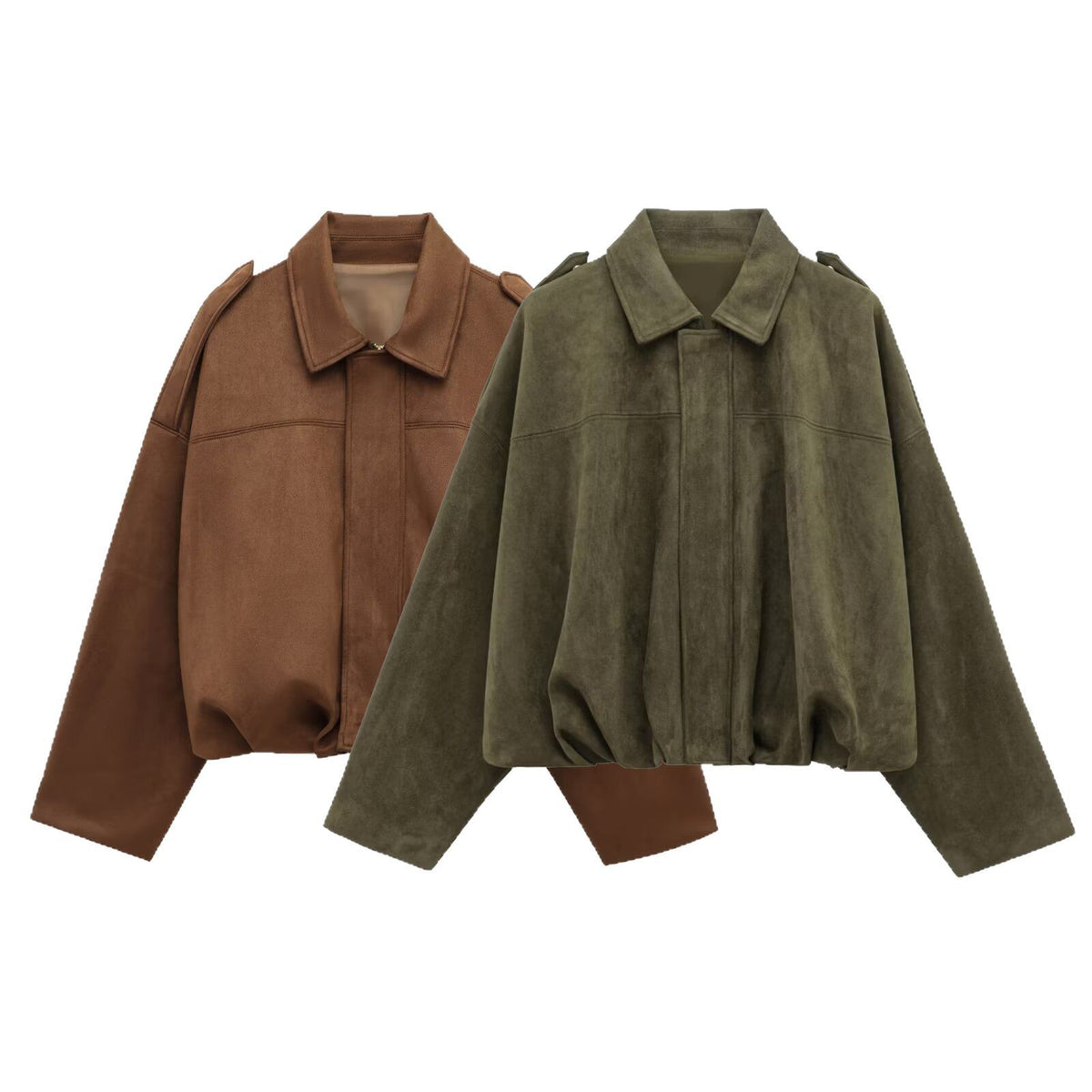 Men's Faux Suede Pilot Jacket - Casual Zip-Up Coat - packaging